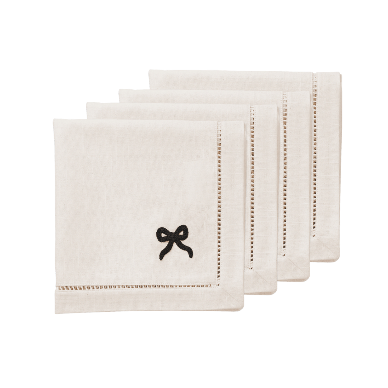 Bow Servett 4 pack - Svart 45x45 cm
