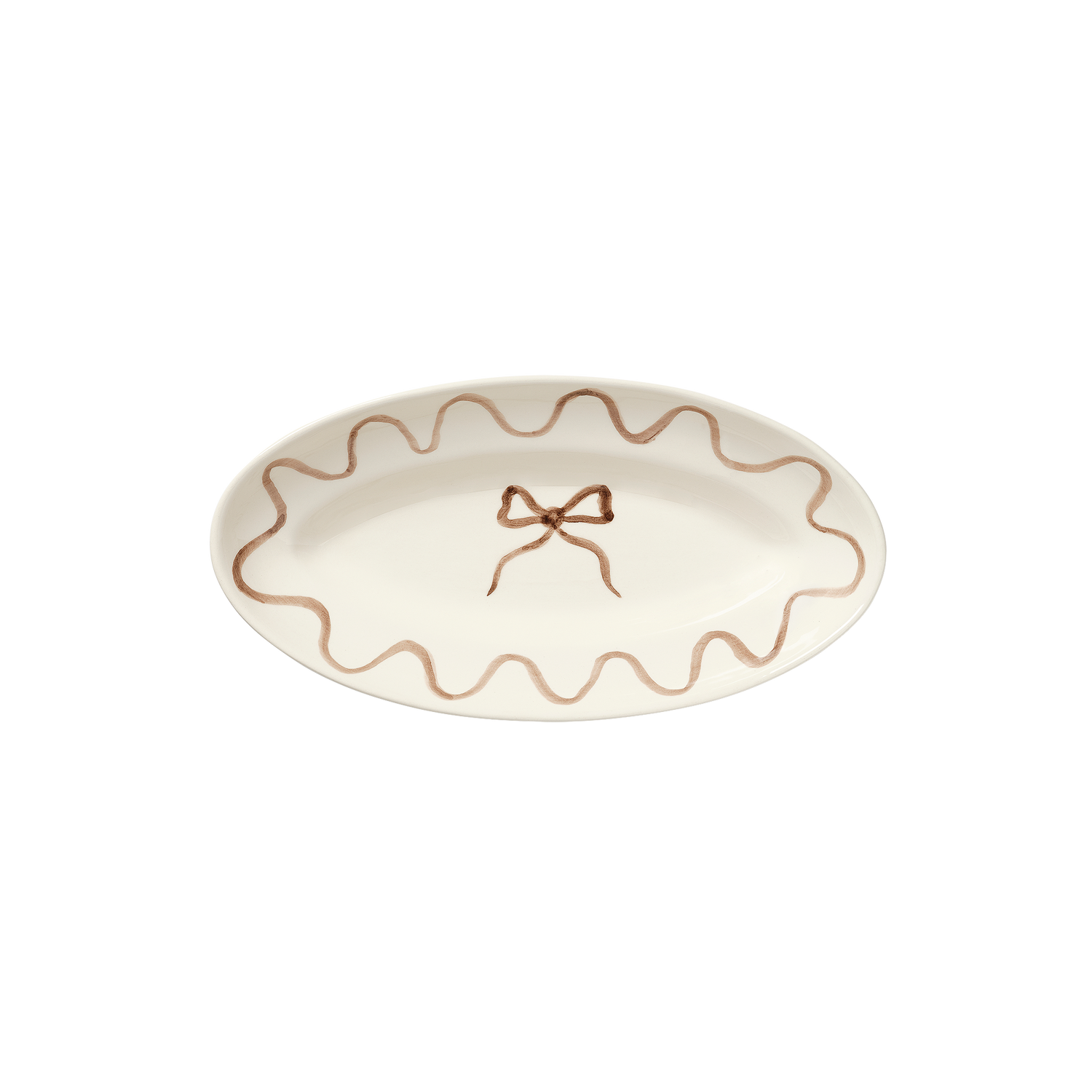 Bow Litet serveringsfat - Brun 25.5x13 cm