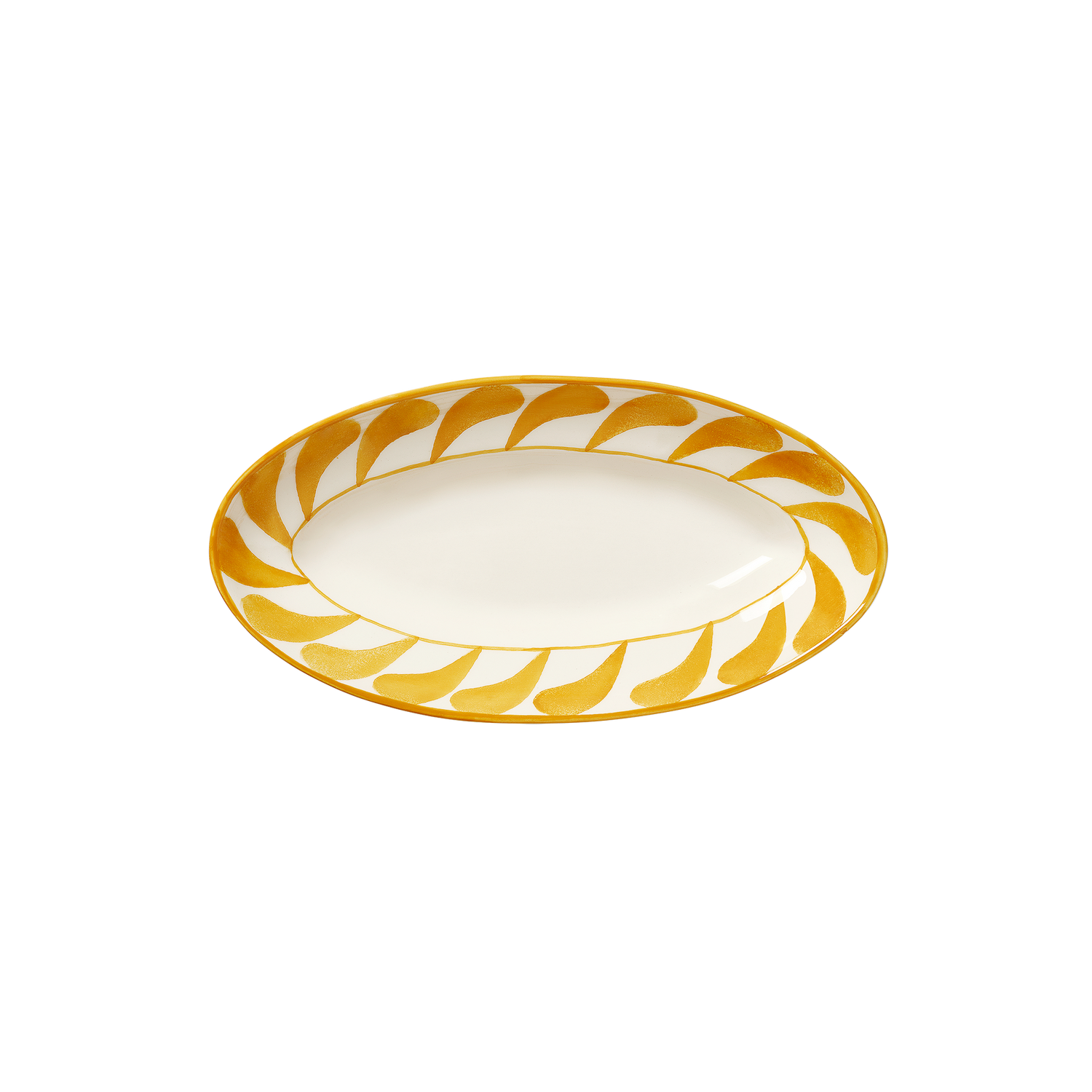 Swirl Small serving plate - Ochre 25.5x13 cm
