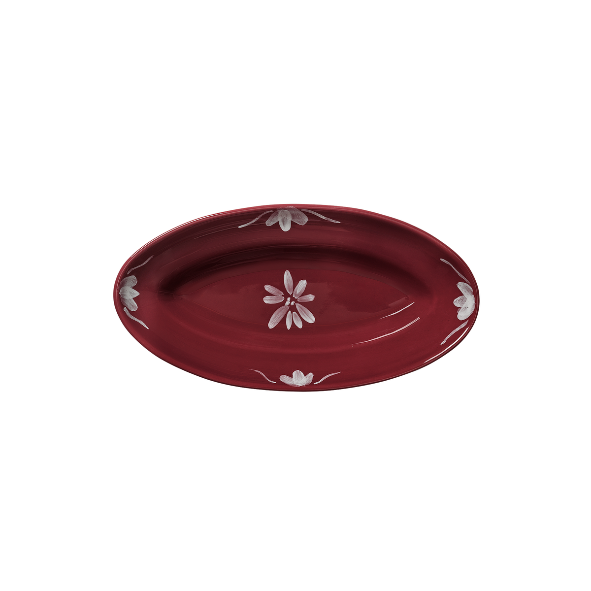 Dahlia Litet serveringsfat - Burgundy 25.5x13 cm