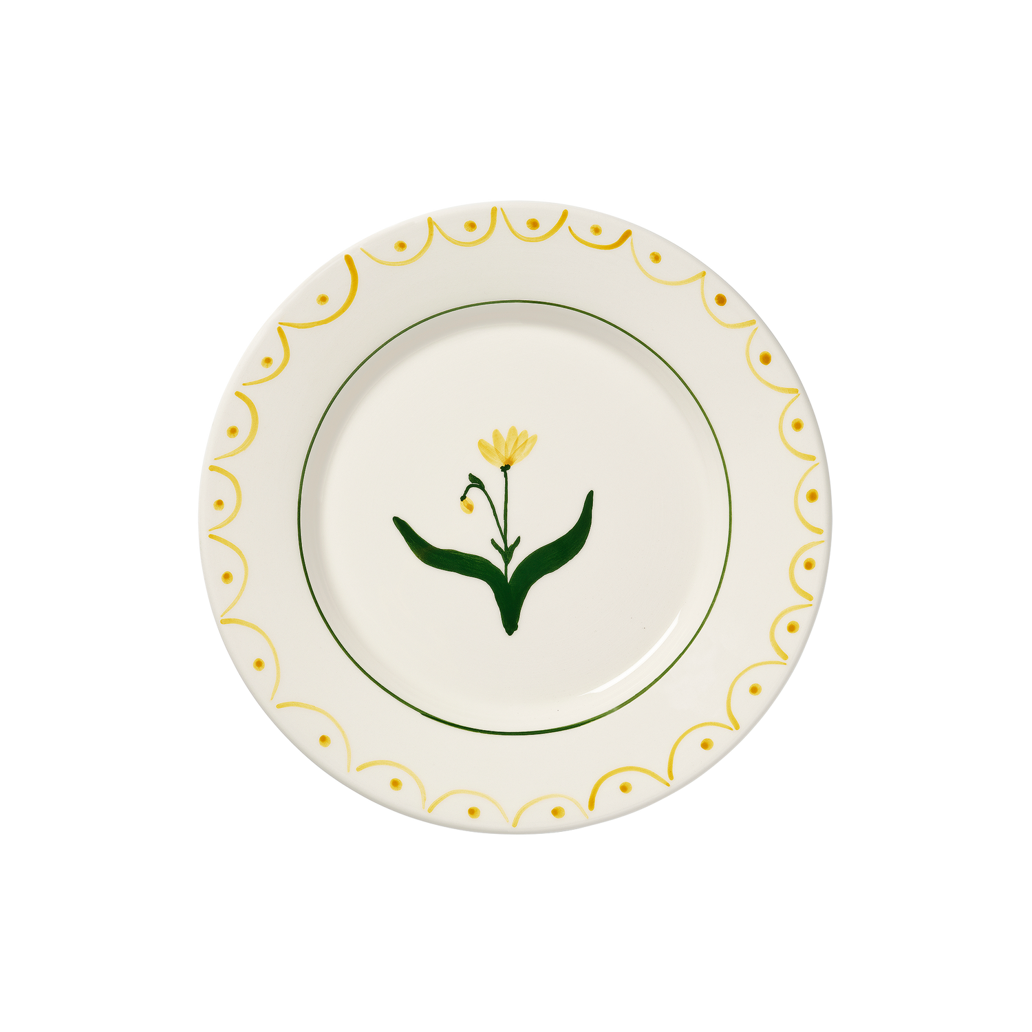 Cottage Flower Salad Plate - Yellow 22 cm