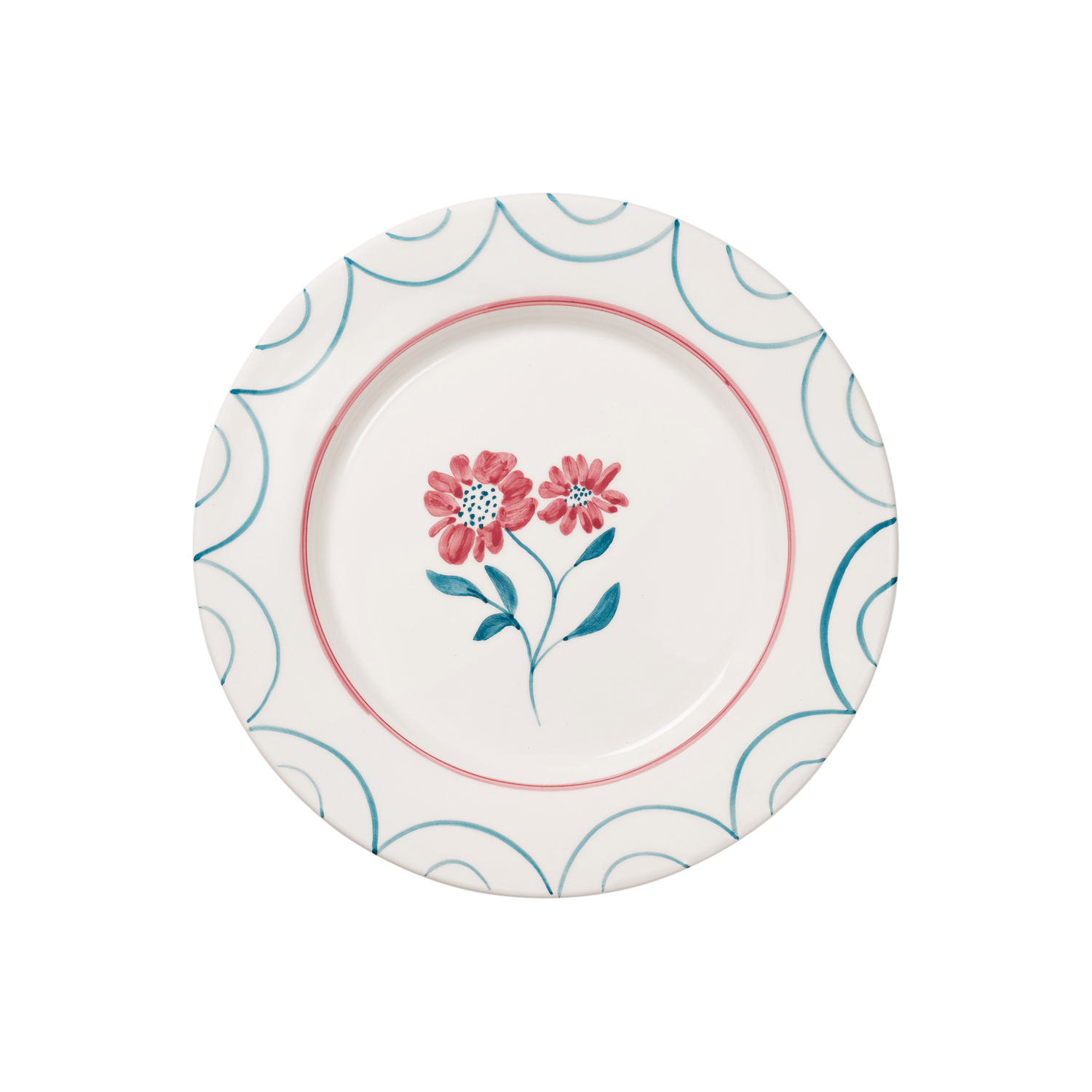 Cottage Flower tallrik - Teal 28 cm