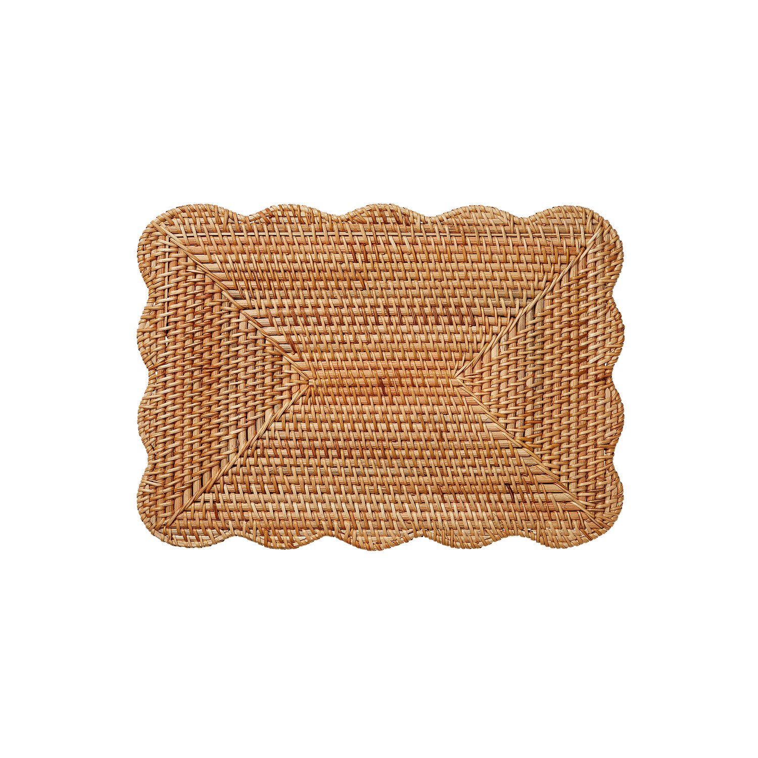 Square Scallop Rotting Bordstablett - Natural 34x48 cm