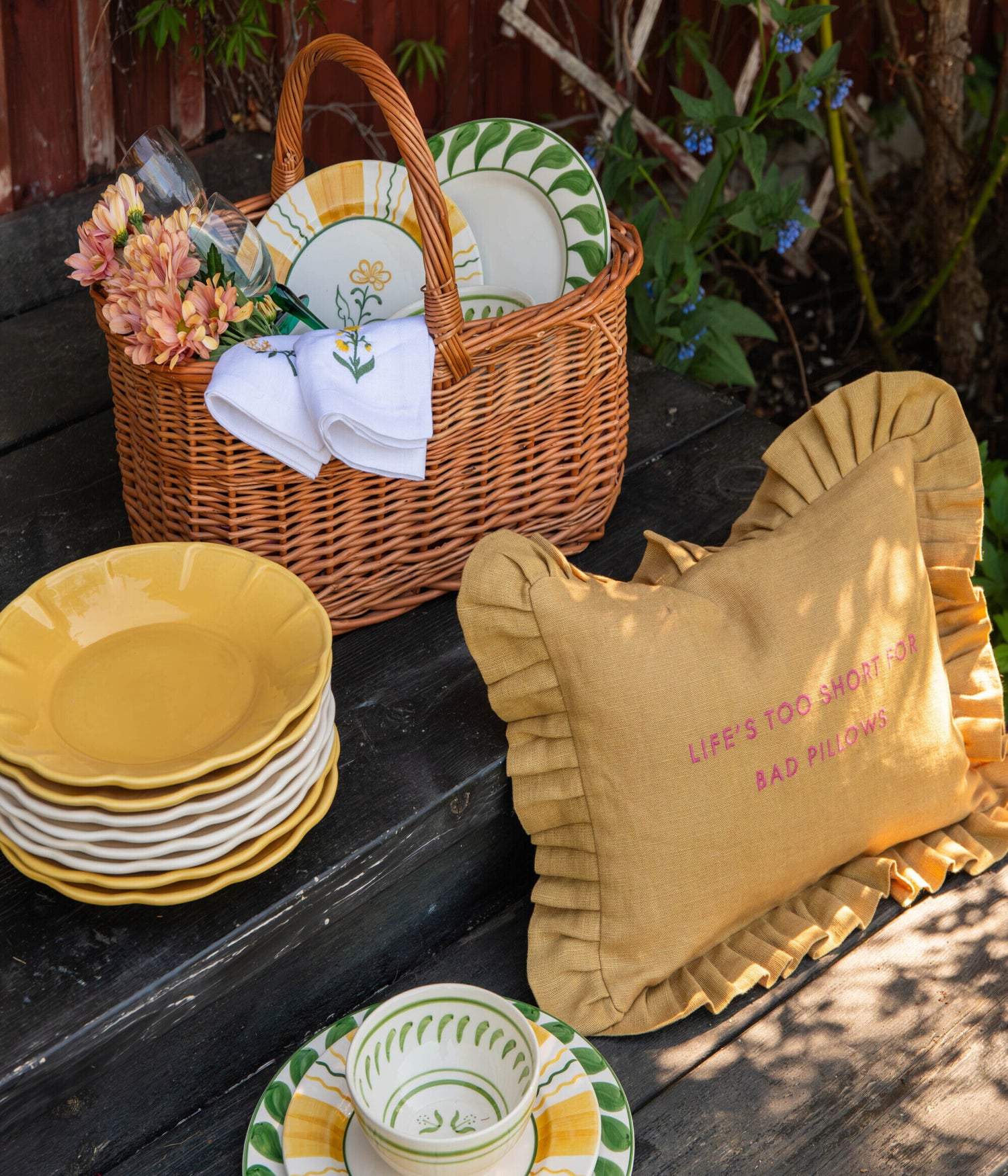 Quote Kuddfodral - Senapsgul 30x40 cm