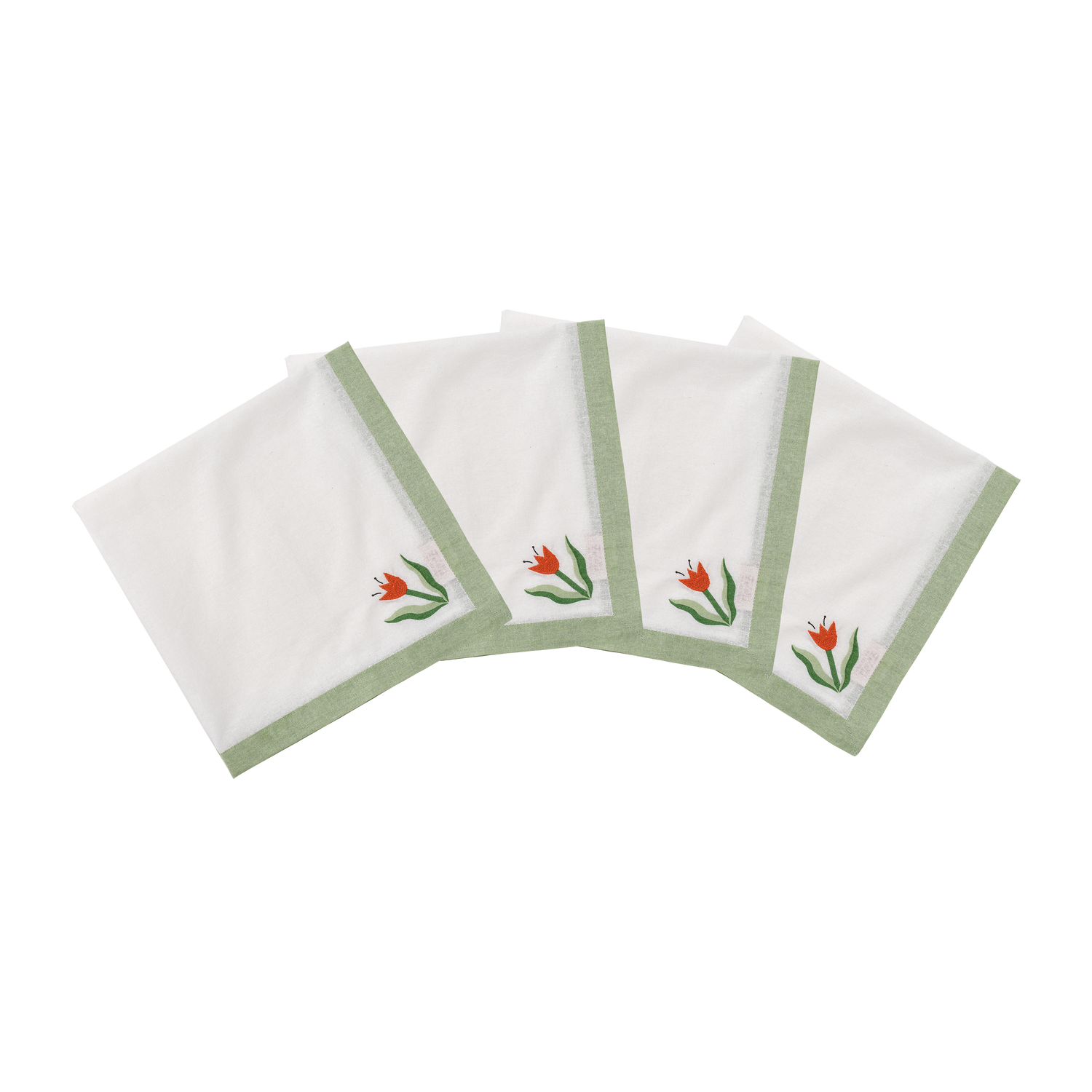 Madelen Möllard Tulip Servett 4-pack - Ljusgrön 45x45 cm