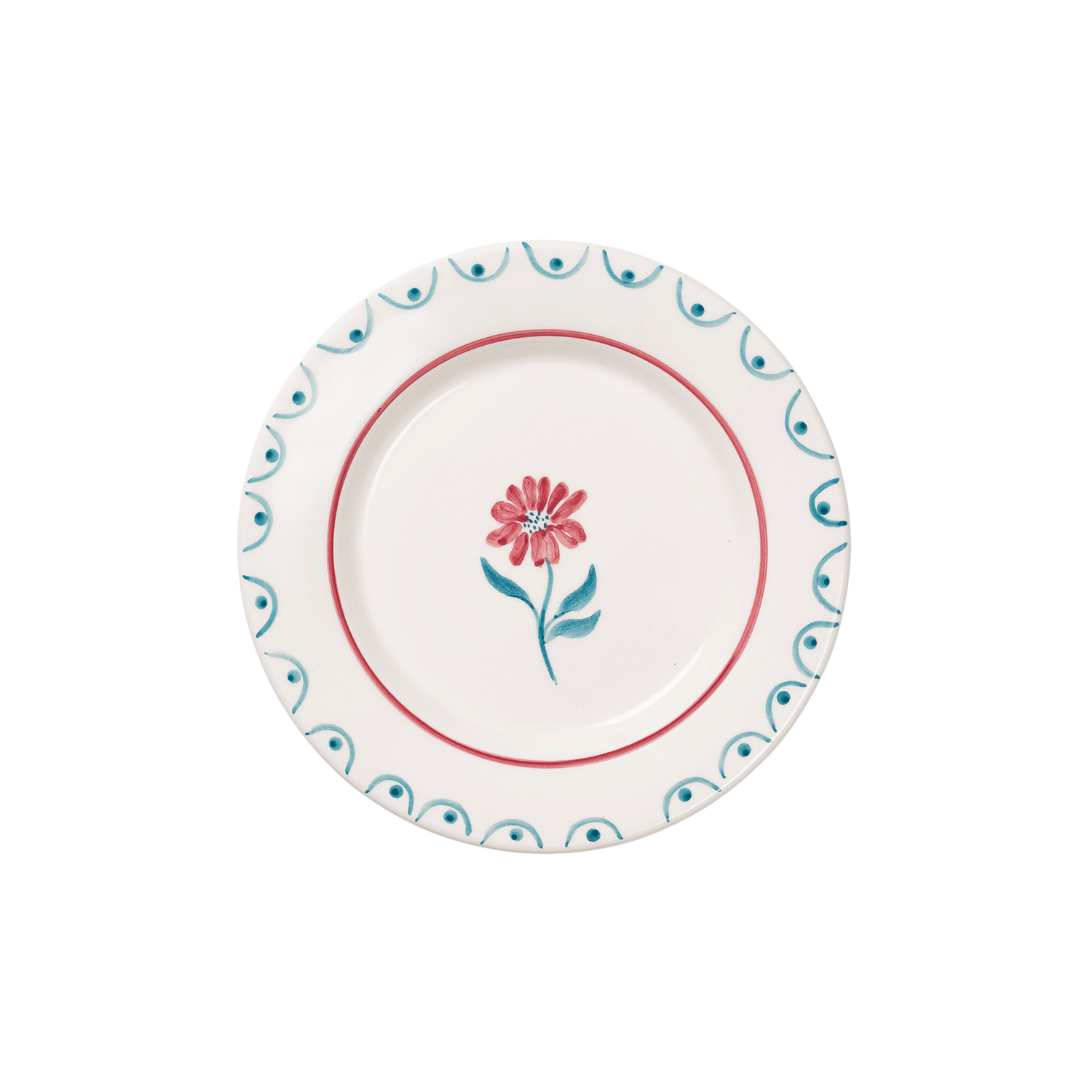 Cottage Flower Assiette - Teal 22 cm