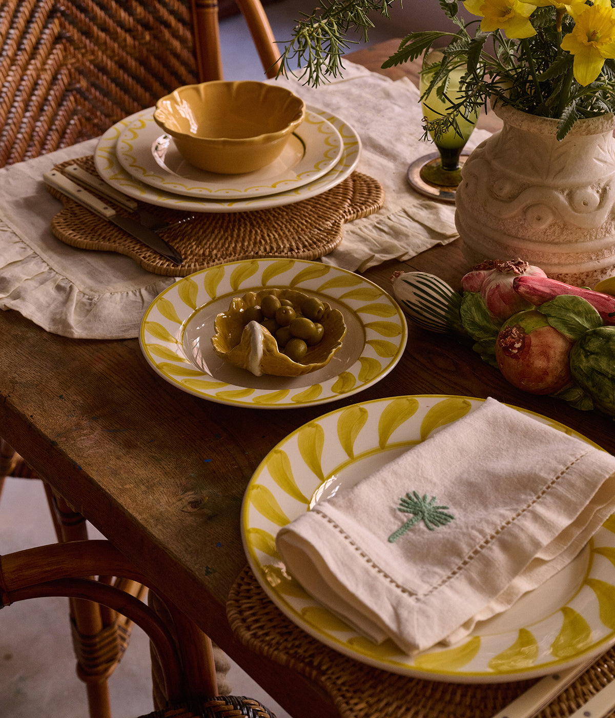 Swirl djup tallrik - Gul 22 cm