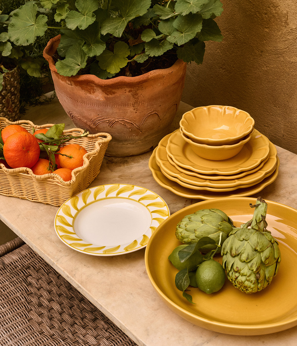 Classic servingsskål - Gul 32 cm