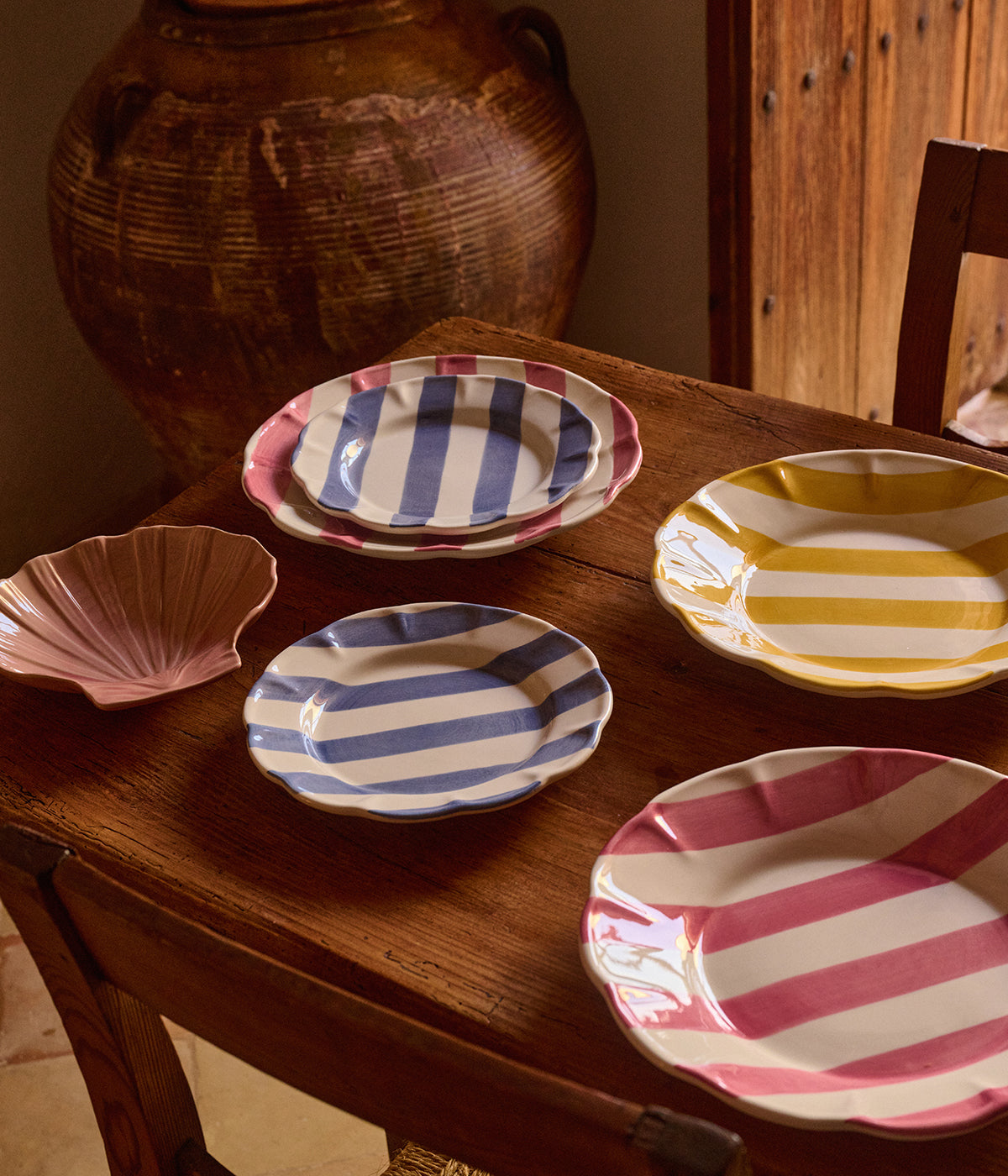 Stripe tallrik - Gul 28 cm