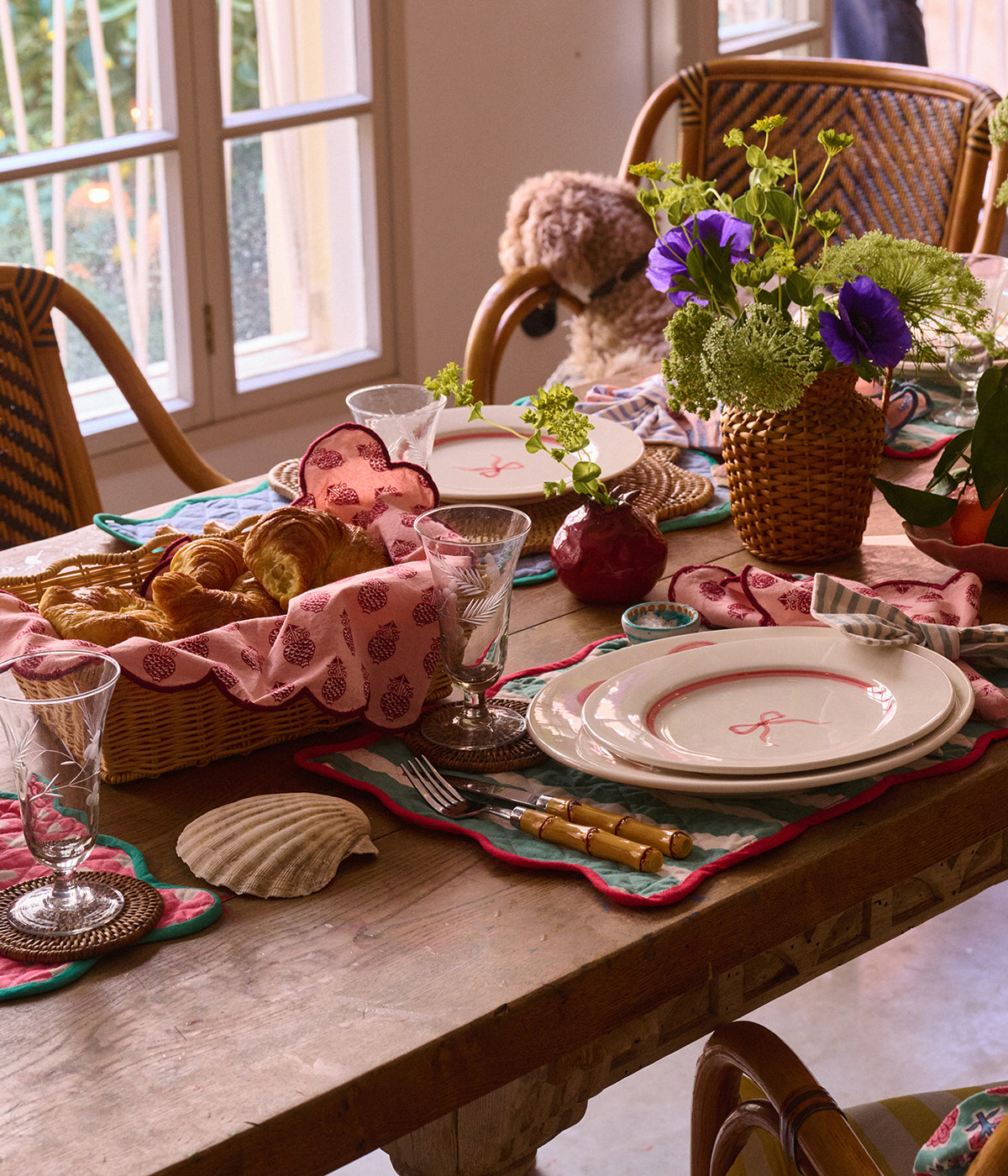 Bow assiett - Rosa 22 cm