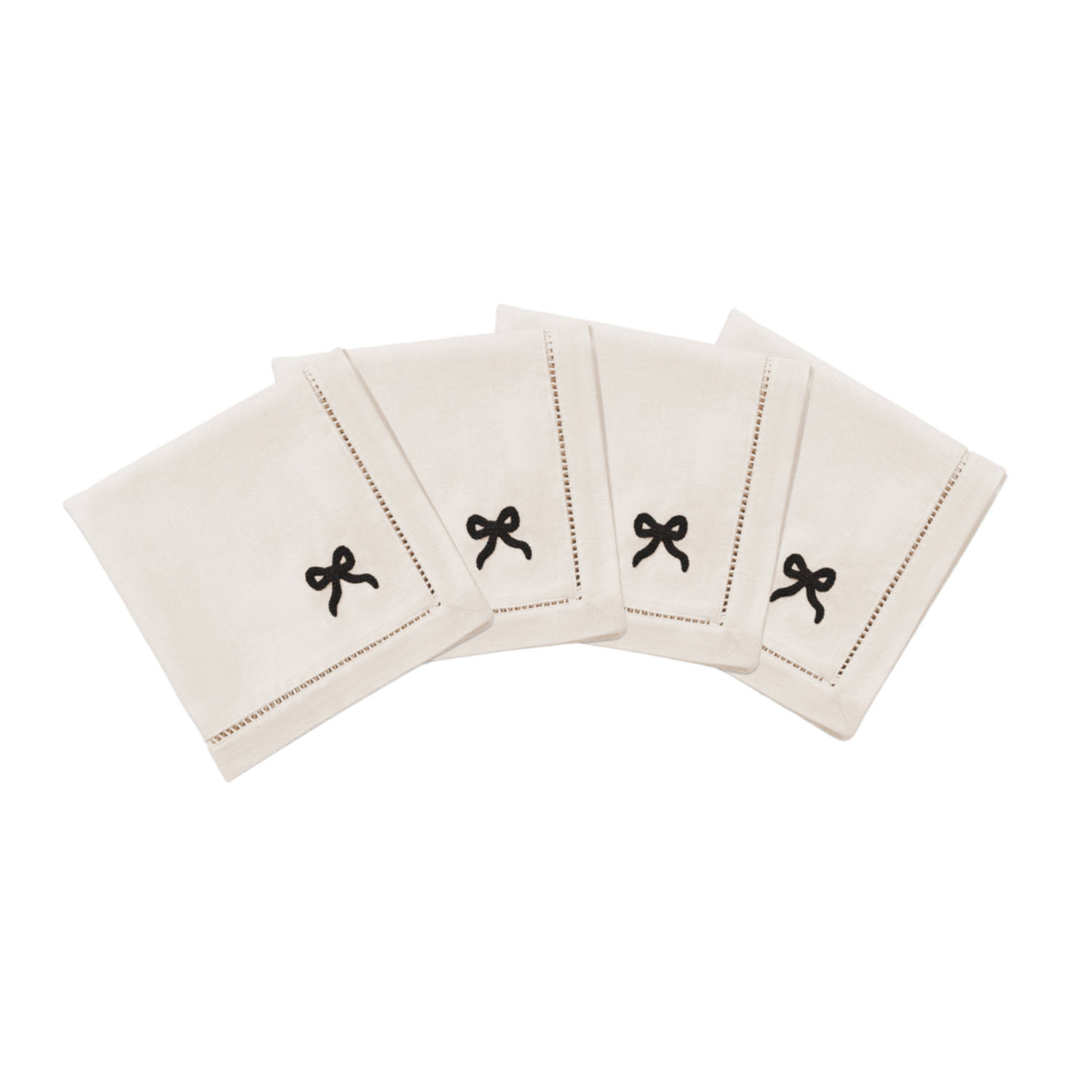 Bow Servett 4 pack - Svart 45x45 cm