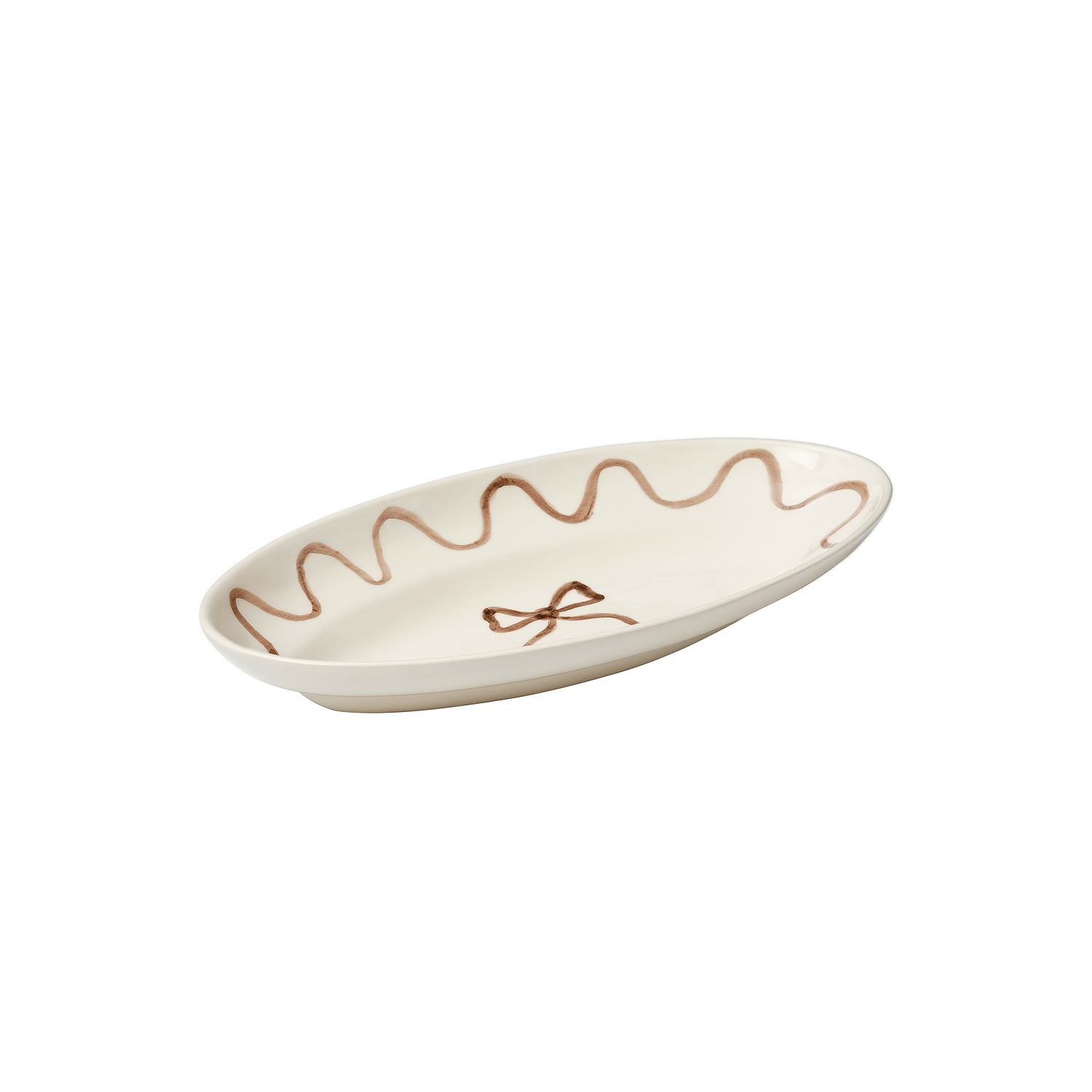 Bow Litet serveringsfat - Brun 25.5x13 cm