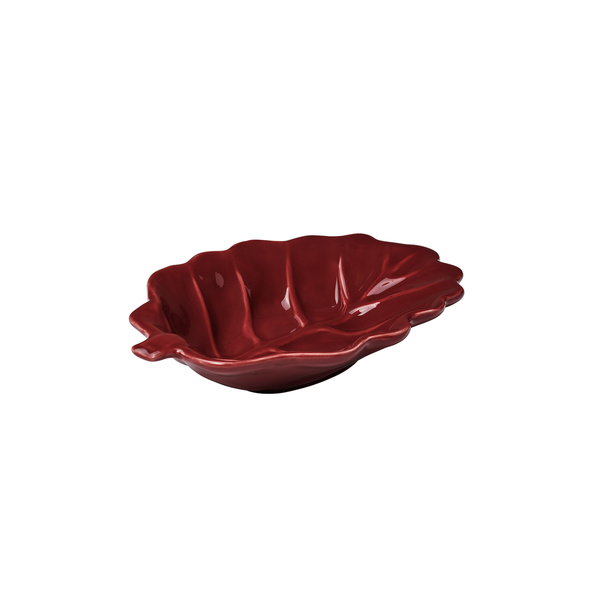 Leaf Liten skål - Burgundy 22x15 cm