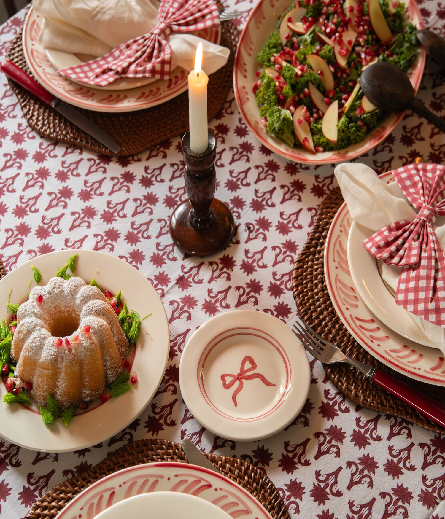 Bow Tapastallrik - Burgundy 15 cm