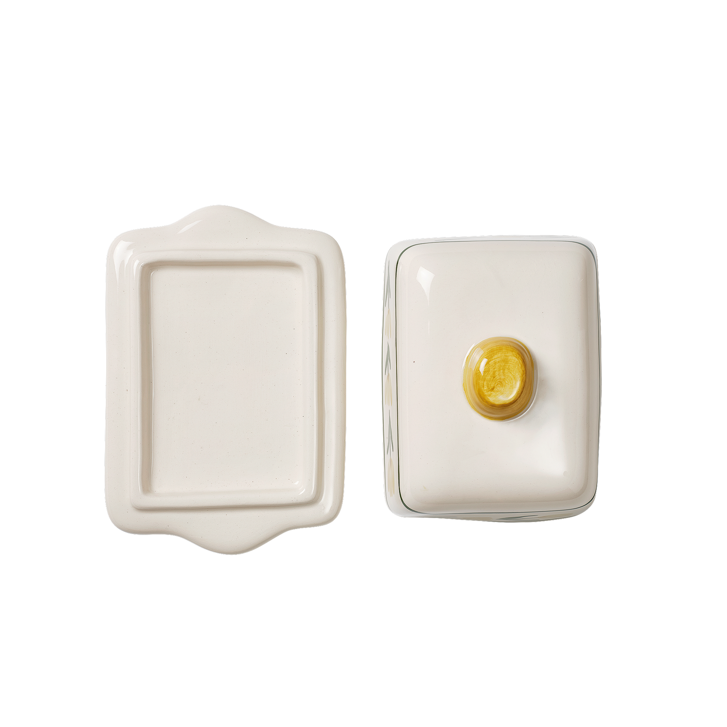 Cottage flower Butter Tray - Yellow 17x11.5 cm