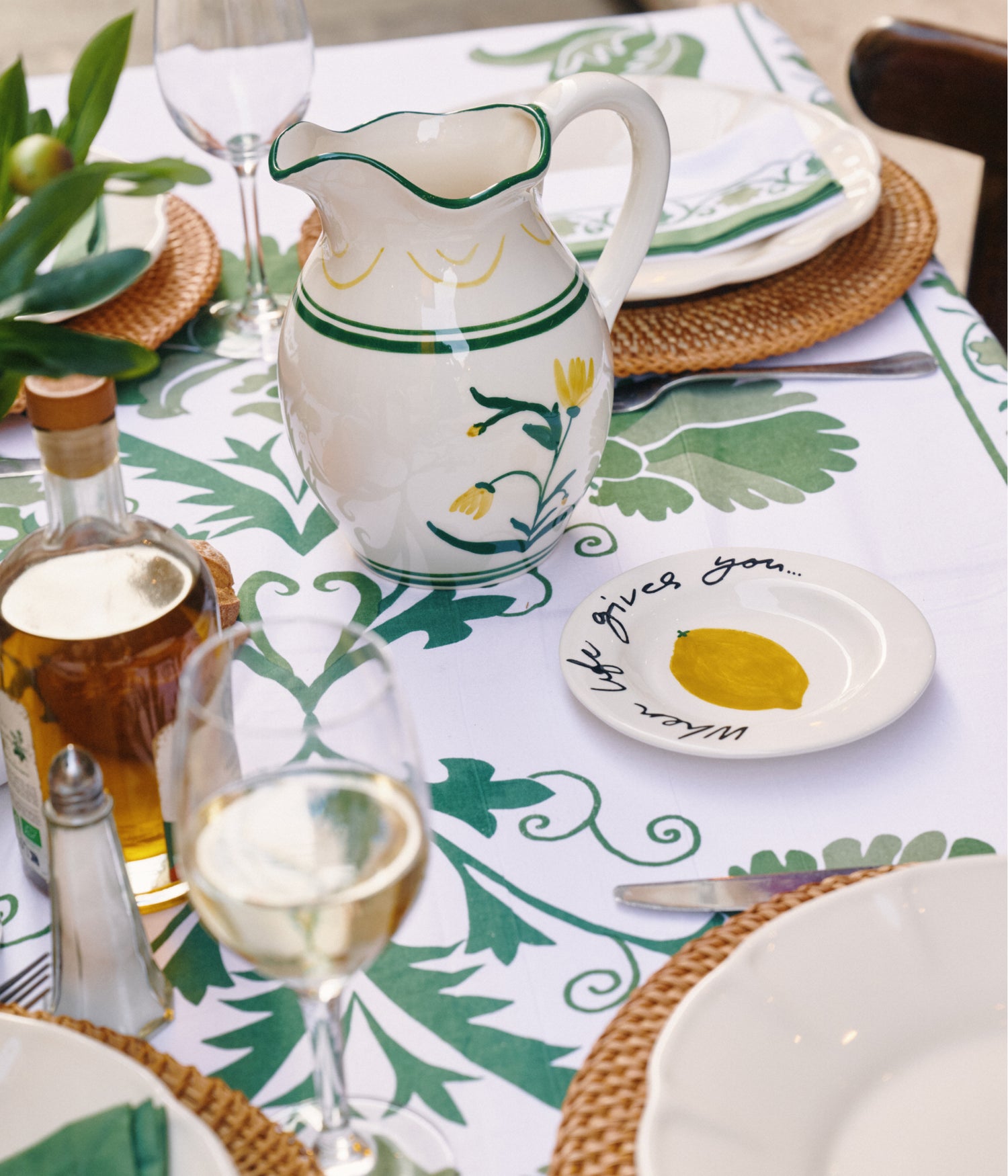 Cottage Flower Pitcher - Yellow 20x10 cm