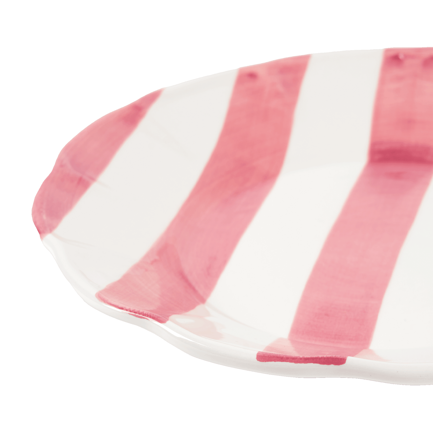 Stripe assiett - Mörkrosa 21 cm