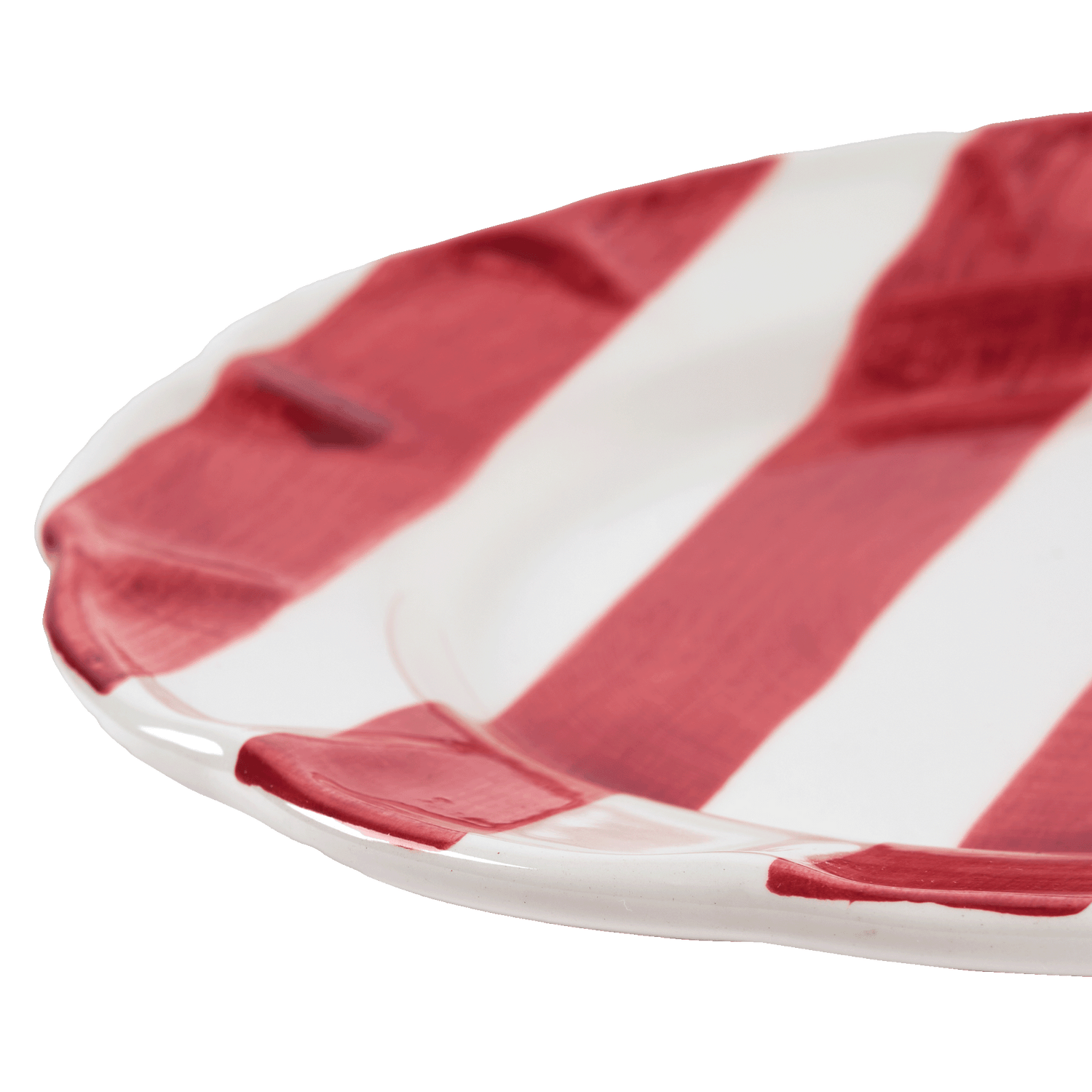 Stripe assiett - Röd 21 cm