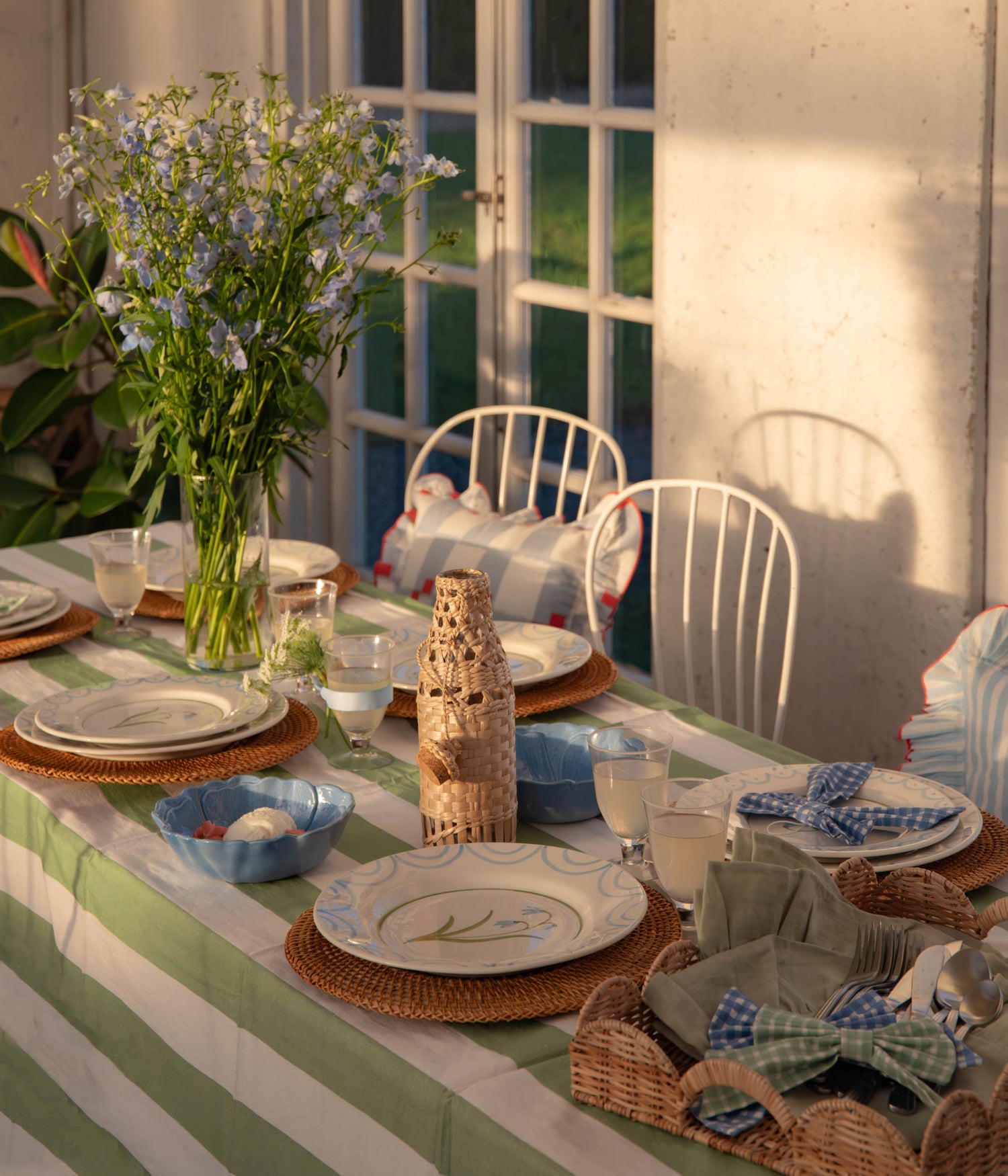 Cottage Flower Tallrik - Ljusblå 28 cm