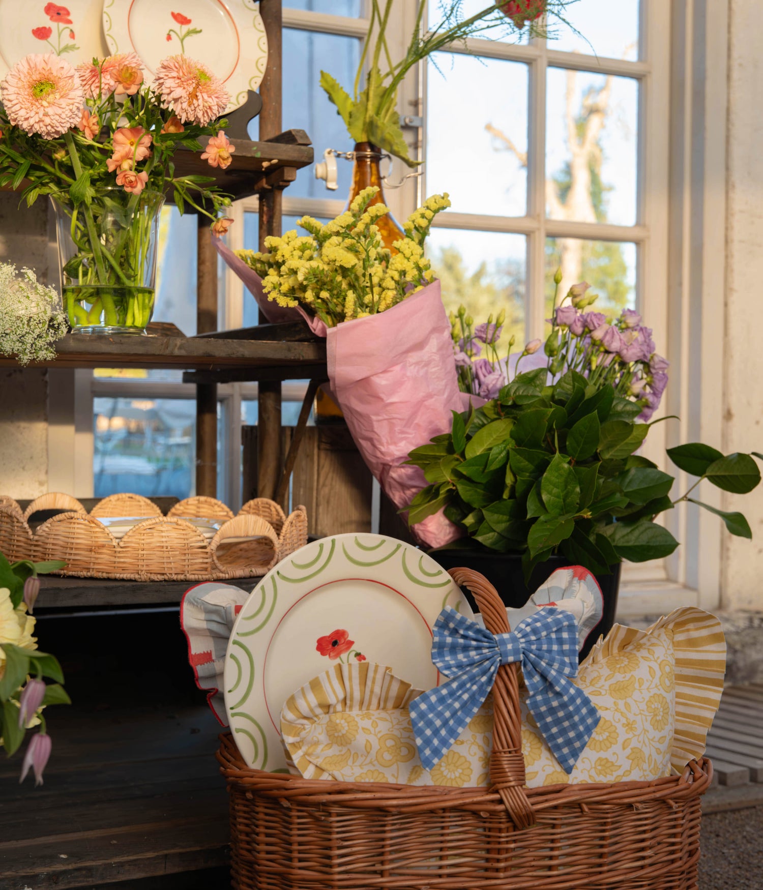 Cottage Flower Tallrik - Röd 28 cm