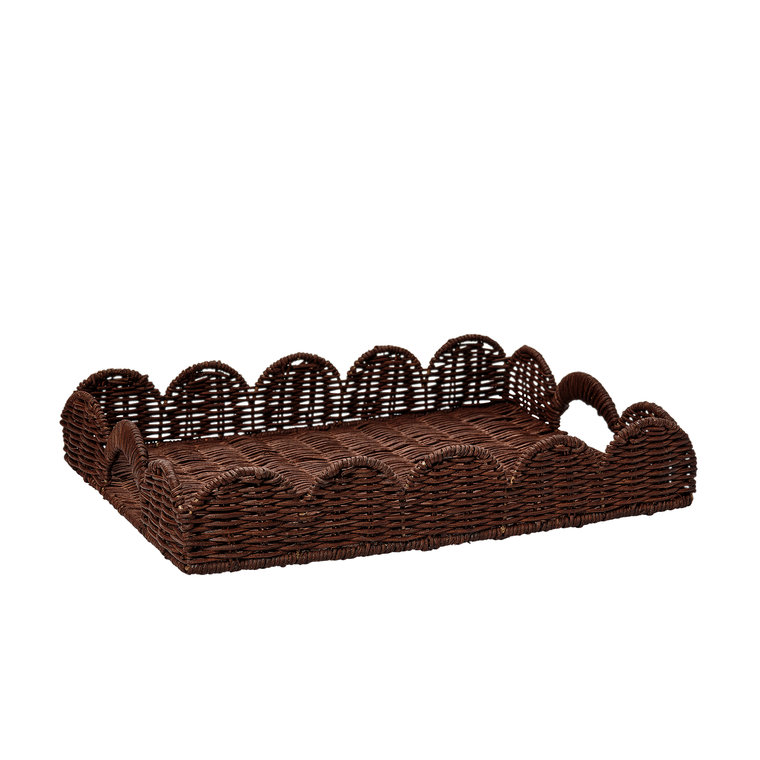 Classic Scallop Bricka -  Mörkbrun 30x40 cm