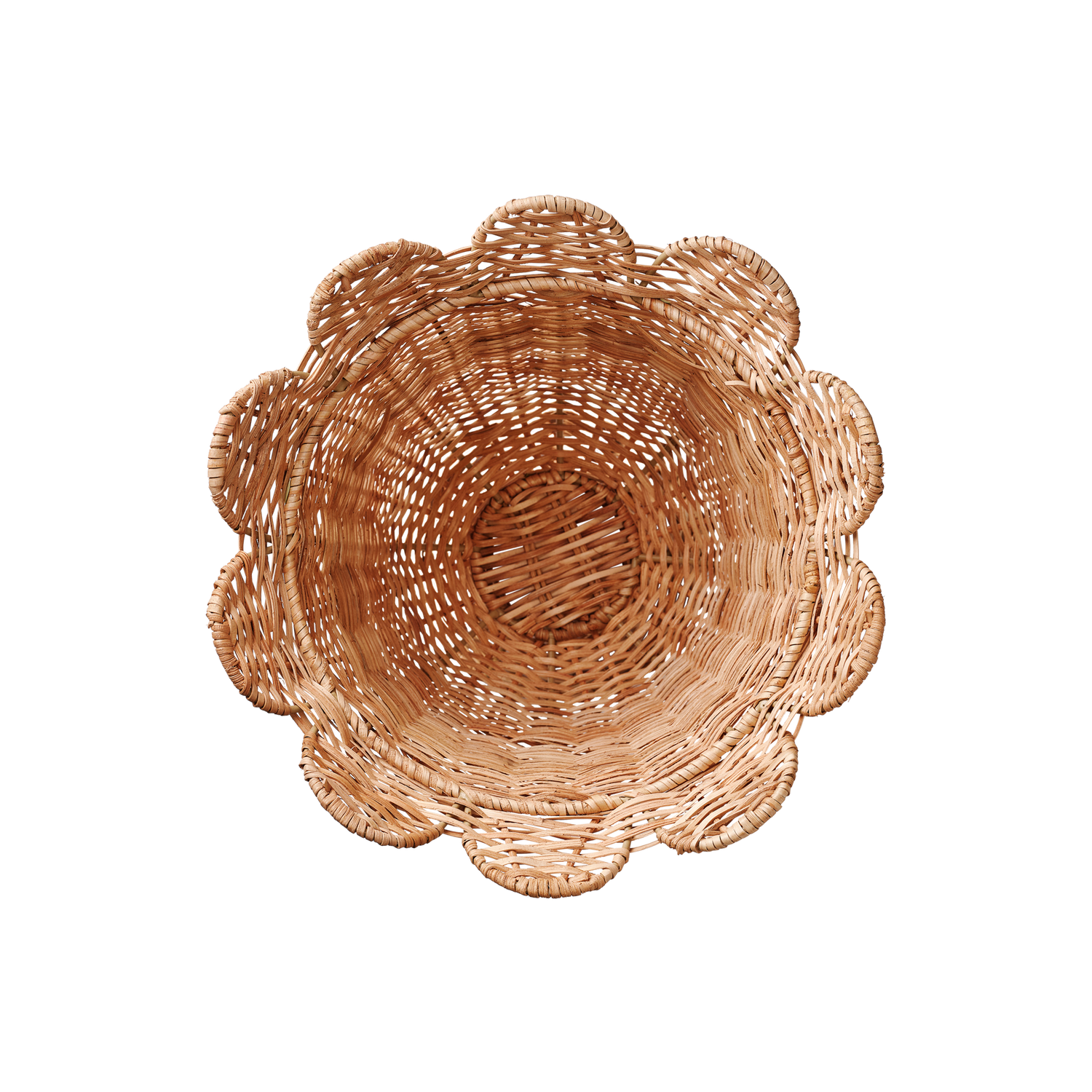 Scallop Rattan Vase - Natural 30x31 cm