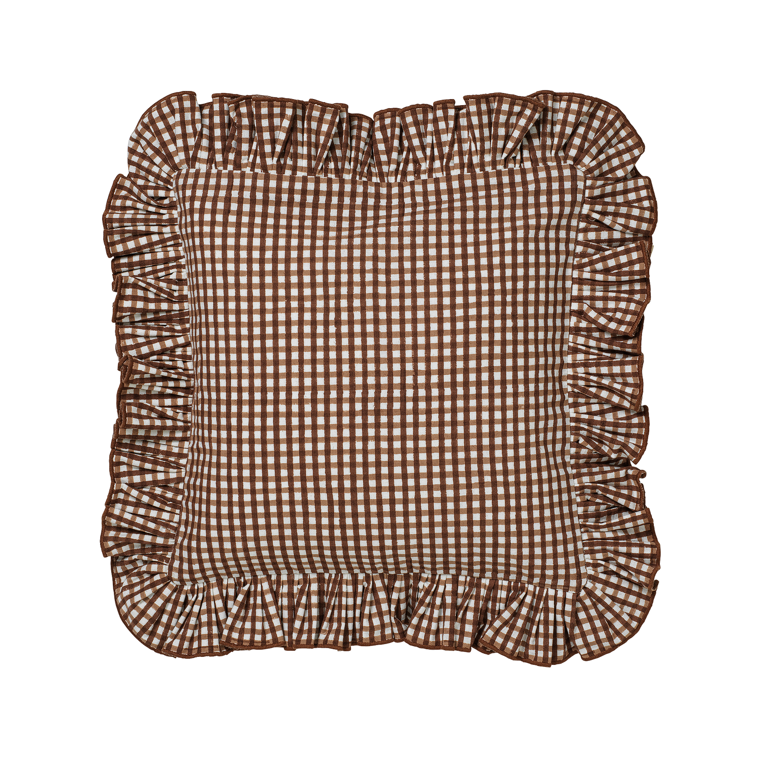 Vichy Cushion - Brown 40x40 cm
