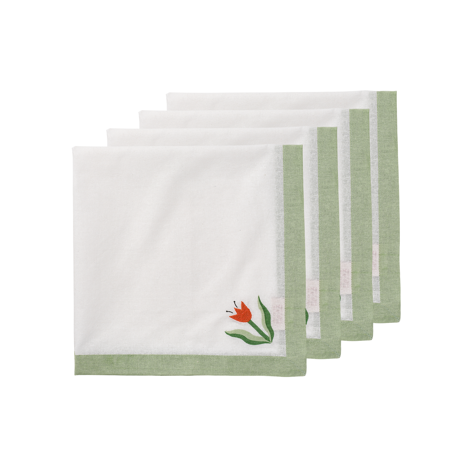 Madelen Möllard Tulip Napkin 4 Pack - Light green 45x45 cm