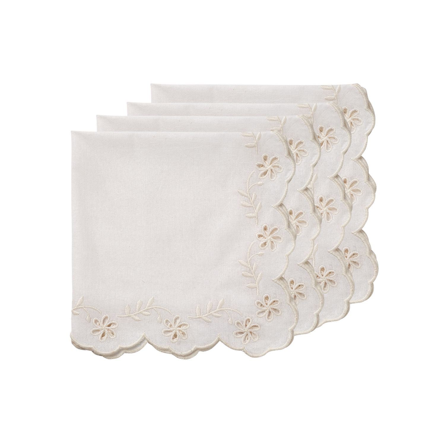 Lace Servett 4-pack - Offwhite 45x45 cm