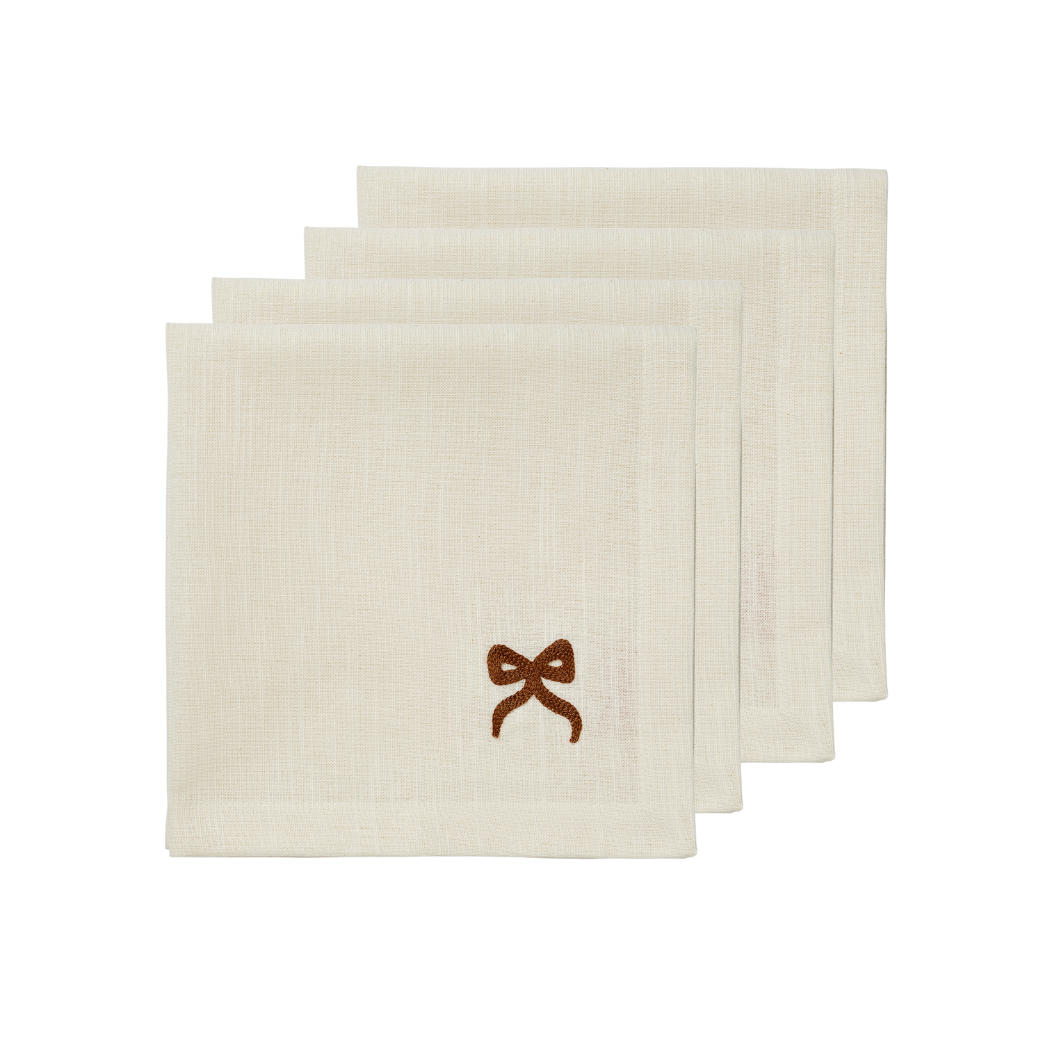 Bow 4 pack Servetter - Brun 45x45 cm