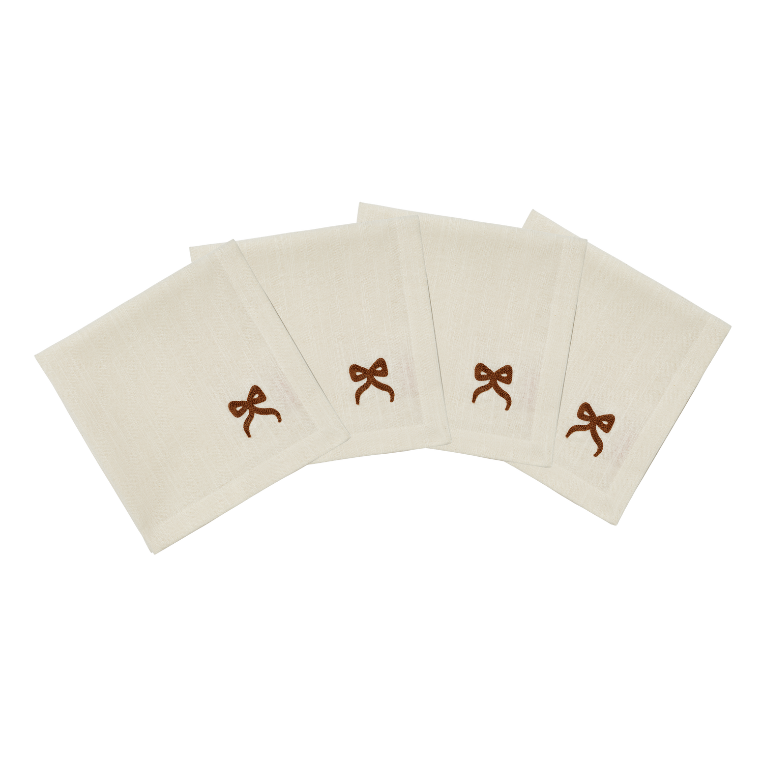 Bow 4 pack Servetter - Brun 45x45 cm