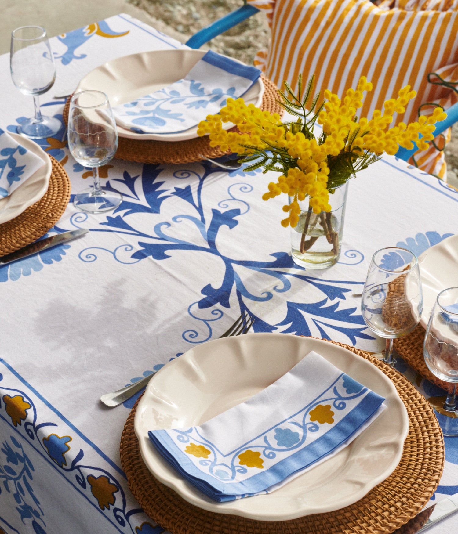 Suzani Tablecloth - Blue