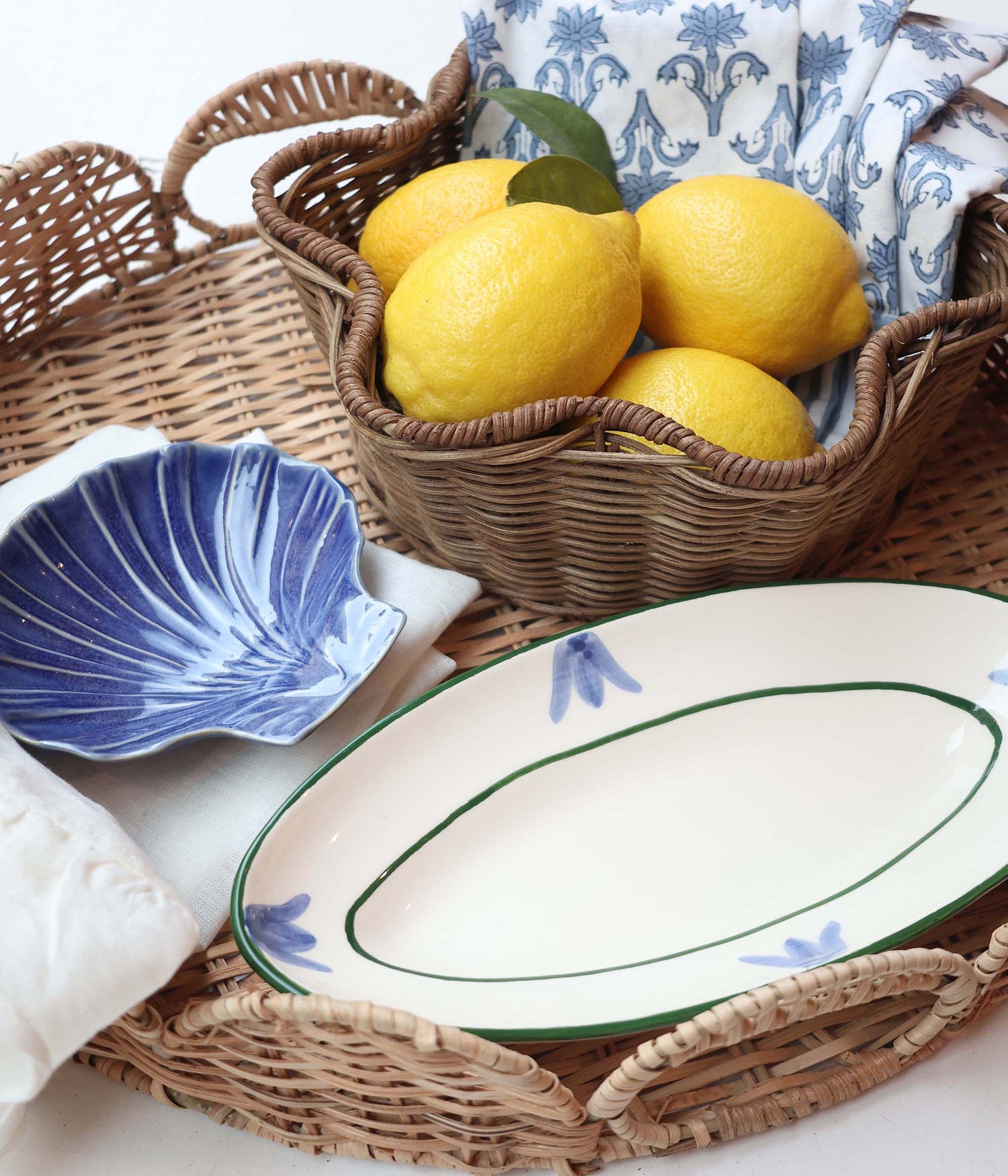 Lily Servett 4-pack - Blå 45x45 cm